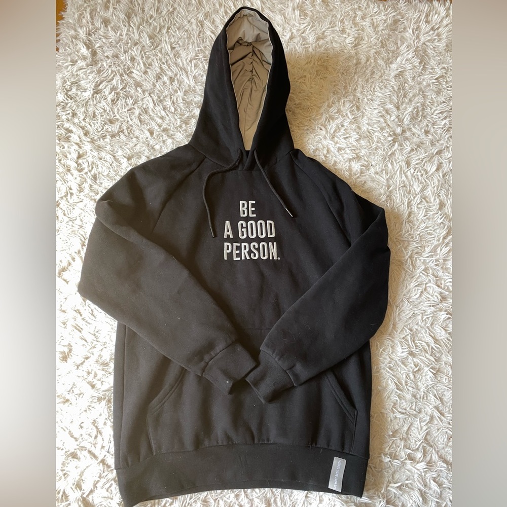 Be a good person black hoodie